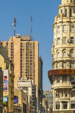 BUENOS AIRES, ARGENTINA, APRIL - 2022 - Urban sunny day scene at historic center of buenos aires, argentina