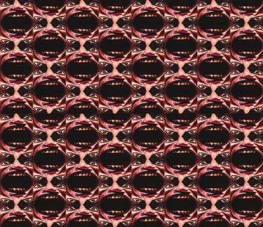 Scary man closeup portrait motif pattern in red and black colors