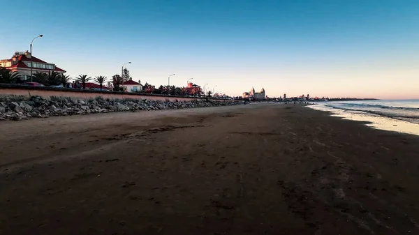 Panoramisk Solnedgång Landskap Scen Carrasco Stranden Montevideo Uruguay — Stockfoto