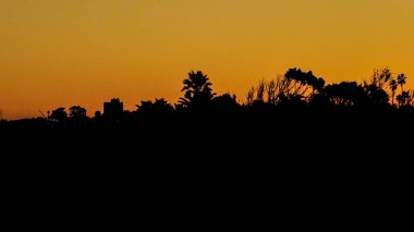 Yüksek kontrastlı şehir silueti manzarası, carrasco mahallesi, montevideo, uruguay