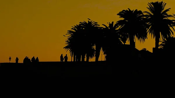 Wysoki Kontrast Zachód Słońca Sylwetka Miejska Krajobraz Carrasco Sąsiedztwo Montevideo — Zdjęcie stockowe