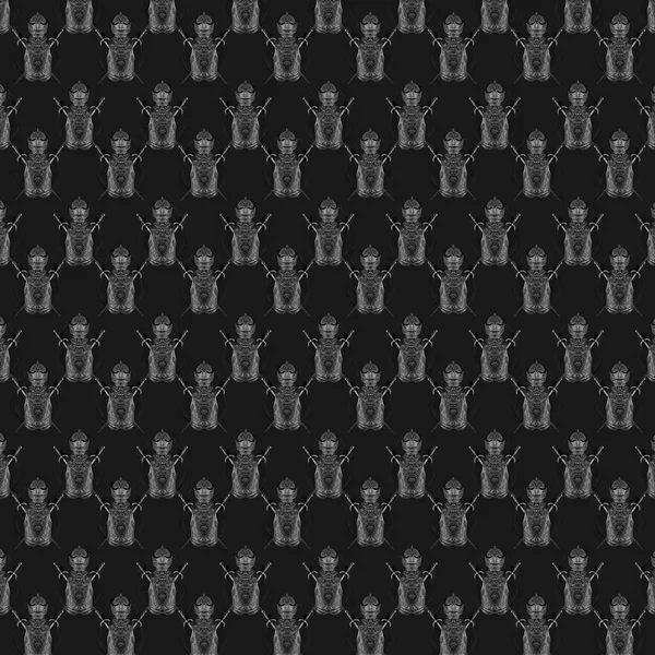 Zwart Wit Middeleeuws Pantser Motief Geometrisch Patroon Achtergrond — Stockfoto