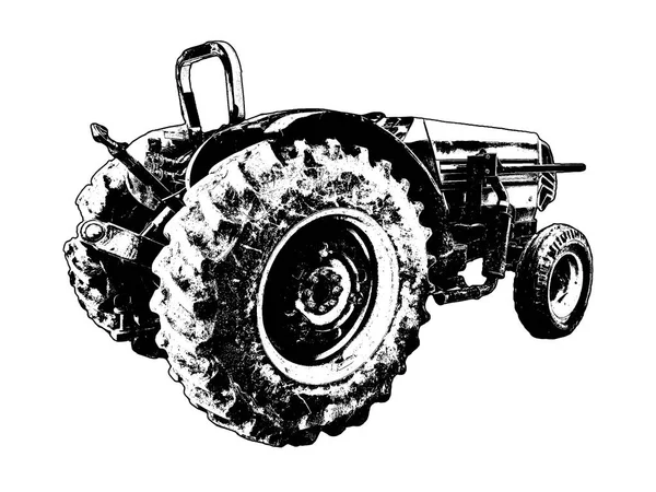 Izolovaný Průmyslový Traktor Izolované Grafiky Bílém Pozadí — Stock fotografie