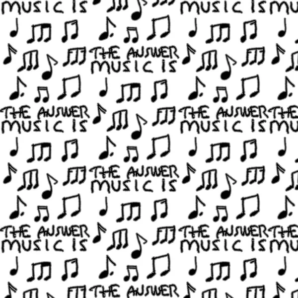 Muziek Het Antwoord Zin Concept Hand Tekenen Zwart Wit Illustratie — Stockfoto