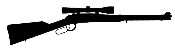 Einzelgewehr Mit Zielfernrohr Schwarze Silhouette — Stockfoto