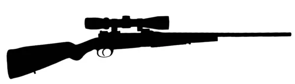 Rifle Aislado Con Mira Telescópica Silueta Negra — Foto de Stock