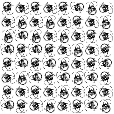 Kulaklıklar grafik motif siyah ve beyaz aynalı desen