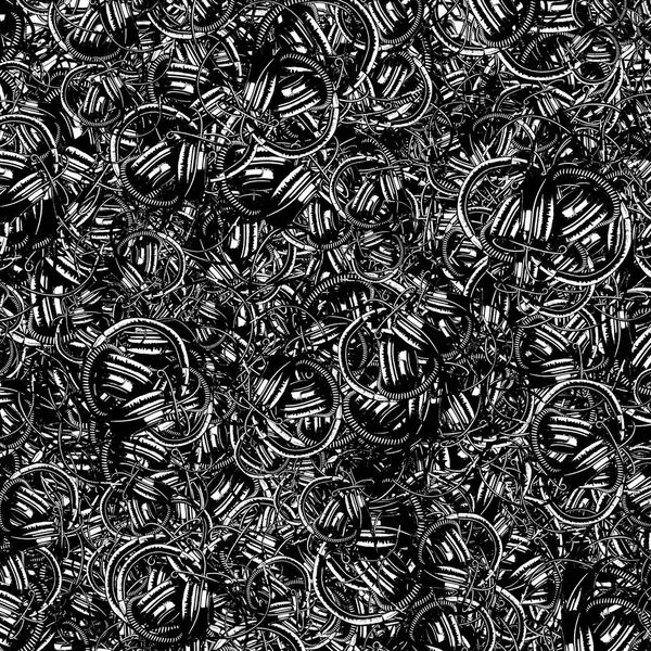 ヘッドフォングラフィックモチーフ黒と白のランダムパターン — ストック写真