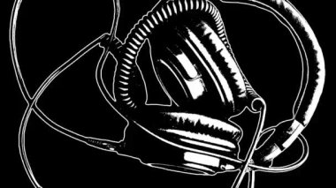 Müzik konseptini hissedin doğrusal sanat grafiksel döngü animasyonu