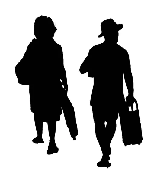 Erwachsenes Paar Mit Strandbekleidung Isoliert Auf Weißem Hintergrund — Stockfoto