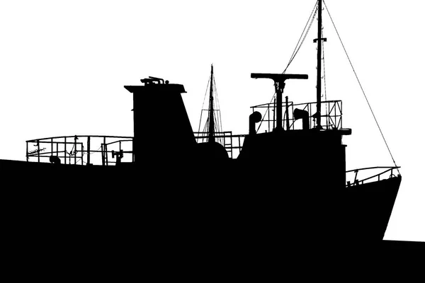 Античний Силует Корабля Чорно Білий Ізольований Графічний — стокове фото