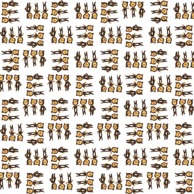 Ayı özelliklerindeki insanlar kusurlu çizim kahverengi ve beyaz renk desenleri