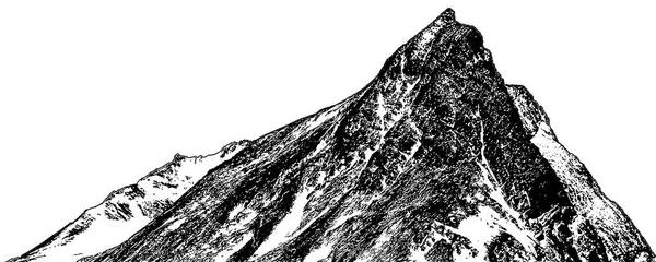 白黒と白のグラフィックで隔離された雪と山の風景 — ストック写真