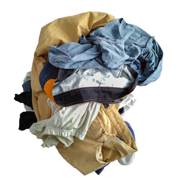 Top View Shot Nečistoty Oblečení Izolované Bílém Pozadí — Stock fotografie