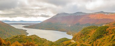 Iago escondido hava görüntüsü Mirador Garibaldi bakış açısından, Tierra del Fuego, Arjantin