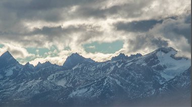 Karlı And Dağları yakın çekim manzarası, tierra del fuego bölgesi, Arjantin