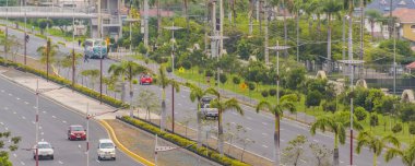 Samborondon Bulvarı Panoramik hava manzarası, Samborondon, guayas, Ekvador