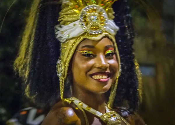 Монтевидео Уругвай Февраля 2024 Красивая Афро Американская Канкомбэ Танцовщица Улыбающаяся Стоковое Фото