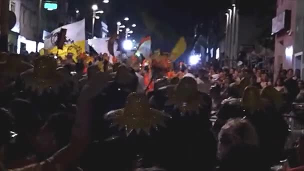 Montevideo Urugwaj Lutego 2024 Porównanie Tłumu Candombre Paradzie Połączeń Karnawał — Wideo stockowe
