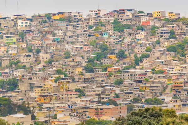 Guayaquil, Ekvador 7 Kasım 2021: Tepe, guayaquil şehri, guayas, ekvador üzerinde birçok kırsal fakir ev