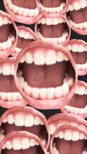 Wiele Usta Śmiech Fantazja Przerażające Śmieszne Pętli Animacji Filmiki Stockowe bez tantiem