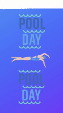 Havuz günü yüzme konsepti illüstrasyon döngüsü canlandırması