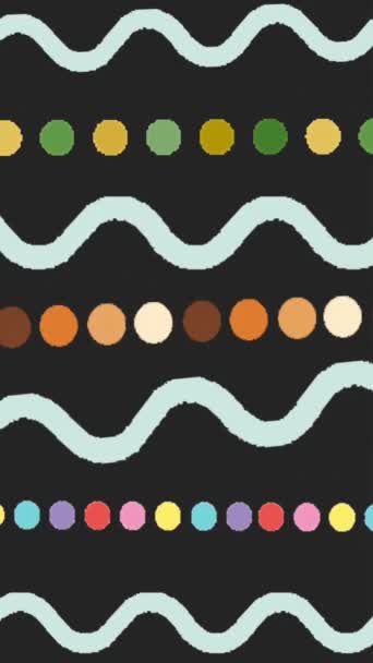 Χρωματιστά Κύματα Και Κύκλοι Σχήματα Κίνηση Looped Animation Βίντεο Αρχείου