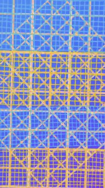 Mavi arkaplan üzerinde ağ geometrik döngülü yavaş canlandırma