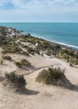 Punta Norte plaj manzarası, yarımada valeleri, viedma bölümü, chubut bölgesi, Arjantin