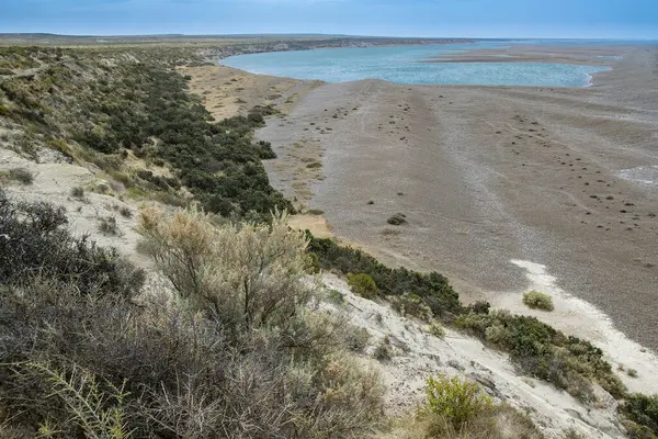 stock image Aerial view landscape of caleta valdes, peninsula valdes, viedma department, chubut province, argentina