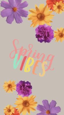 Bahar titreşimleri konsepti harf ve çiçek elementleriyle renklidir. 2 boyutlu animasyon