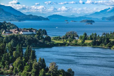 Nahuel huapi Ulusal Parkı manzarası Cirito Chico Panoramic Point, San Carlos de Bariloche City, Rio Negro Eyaleti, Patagonya, Arjantin