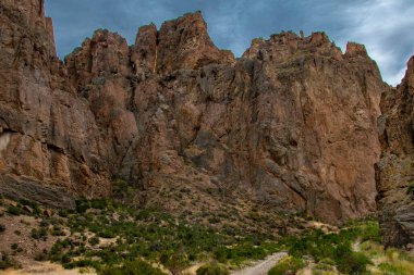 La buitrera canyon entrance landscape, patagonia, piedra parada, languineo department, chubut province, argentina  clipart