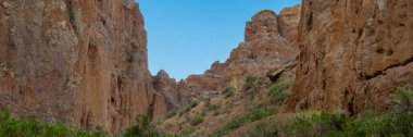 La buitrera canyon entrance landscape, patagonia, piedra parada, languineo department, chubut province, argentina  clipart