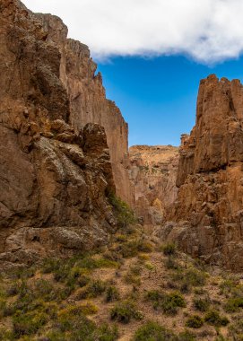 La Buitrera Kanyonu 'ndaki Rocky Dağları, Patagonya, Piedra Parada, Layineo Bölümü, Chubut Bölgesi, Arjantin 