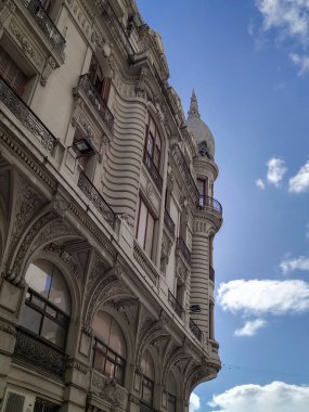 Zarif eski tarz apartman binası, Montevideo şehri, uruguay