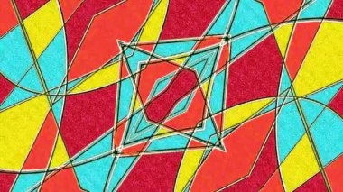 Renk değiştiren çılgın hareketli çok renkli soyut geometrik tasarım 2d döndürülmüş animasyon video