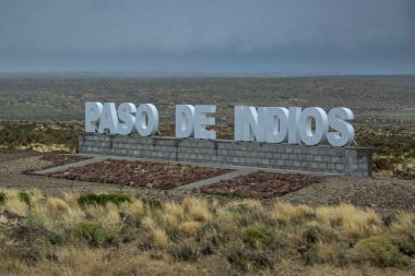 Paso de indios mektupları bozkırda, paso de indios köy, chubut vilayeti, patagonya, Arjantin