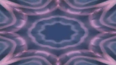 Mavi ve menekşe karışık renkleri içeren radyal simetri kaleydoskop desen tasarımı 2d kıvrımlı hızlı çılgın hareket videosu