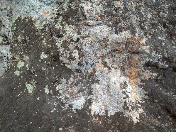 Karmaşık doğal dokuları ve yıpranmış katmanları gösteren bir kaya yüzeyinin yakın çekimi. 