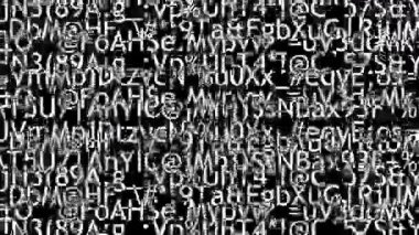 Sanatsal klavye karakterleri siyah beyaz rastgele rastgele hareket örtüşme efekti 2d loped animasyon video