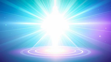 Beyaz radyal ışıklarla geniş açılı simetrik gökada soyut arkaplan