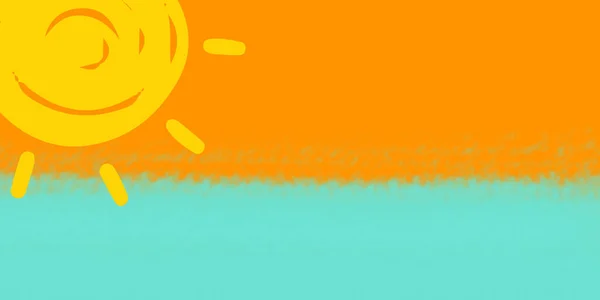带夏季背景的橙色太阳光背景 — 图库照片