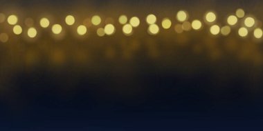 Bulanık altın arkaplanlı Noel ışığı arka planı