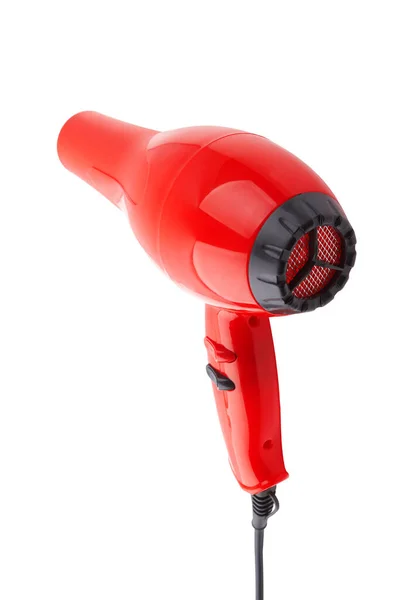 Red Hair Dryer Isolated White Background — Stockfoto