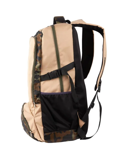 Camouflage Rucksack Für Den Wald Oder Militär Isoliert Auf Weißem — Stockfoto