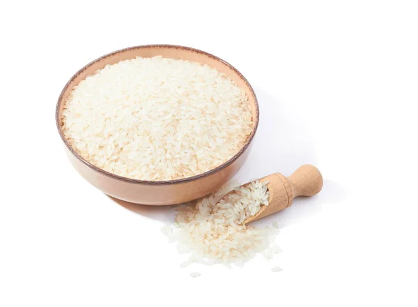 Reis Schüssel Isoliert Auf Weißem Hintergrund — Stockfoto