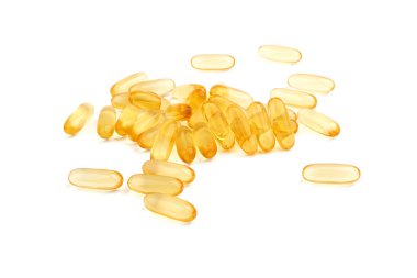 Beyaz arkaplanda D-3 vitaminleri izole edildi