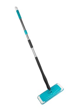 Mavi plastik paspas beyaz arkaplanda izole edildi