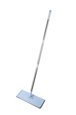 Blue plastic mop isolated on white background
